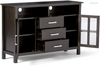  Living Room Entertainment Center with Storage, for Flat Screen TVs up to 60 inches in Hickory Brown