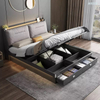 Bedroom Set Frame Double King Size Modern Luxury Wood Furniture Storage Bed with Light