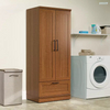 Modern two doors bedroom MDF wardrobe design with mirror storage cabinet bedroom furniture