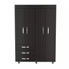 Wardrobe Armoire, With 1 Cabinet 1 Hidden Dresser- Black On The Left Side, A Two-door Cabinet with An Interior Hanging Rod