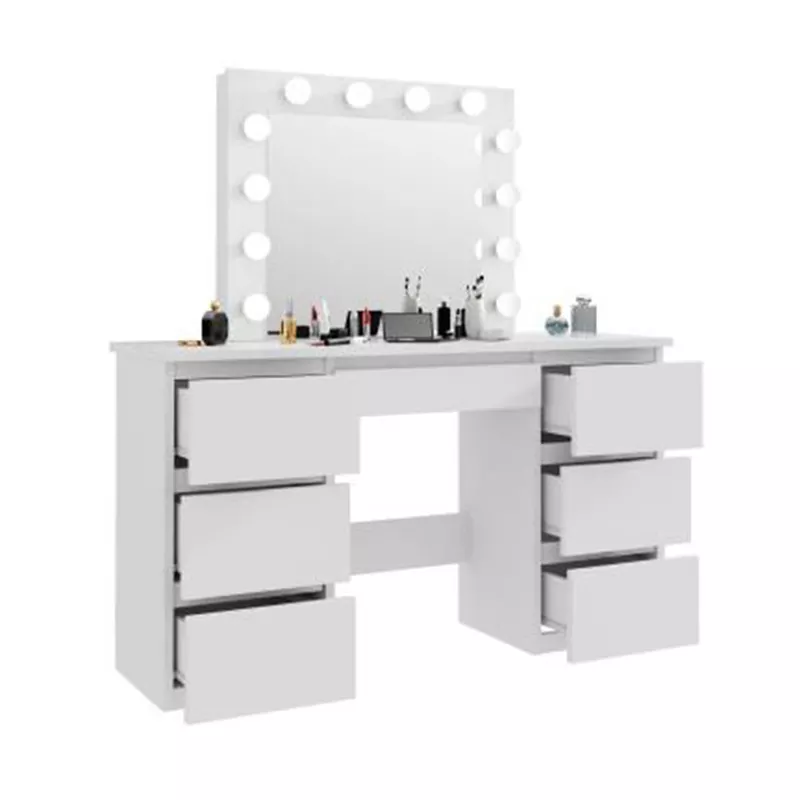 Cheap fatory price white gloss dressing table with drawers wood