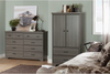 2-Door Armoire with Drawers, Gray Maple
