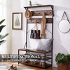 Vintage Industrial Hall Tree 3-in-1 Entryway Coat Rack and Bench shoe rack