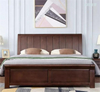 Customizable Elegant Durable Walnut Color Furniture House Single Solid Wood Bed