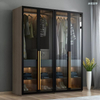 Modern glass door wooden wardrobe cabinets bedroom furniture wardrobe closet designs wardrobe clothes organizer
