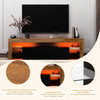 LED TV Stand High Glossy Television Stands RGB LED Lights Wood Rustic TV Stand TV Gaming TV Cabinet for Living Room Bedroom