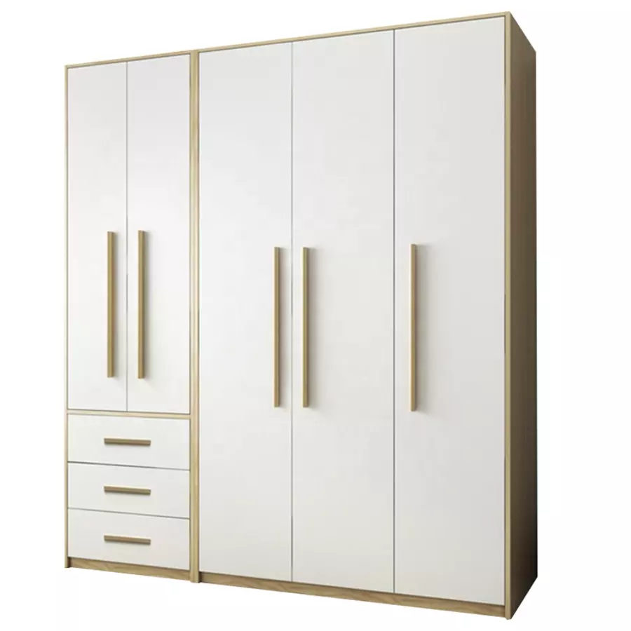 Hot Selling 4 Door Storage Cabinet with Melamine Modern Customization Bedroom Wardrobes with Drawers And Rollers