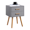 Wholesale Price Gray 2 Drawer End Table Bedside Table Nightstand for Bedroom