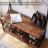 Vintage Industrial Hall Tree 3-in-1 Entryway Coat Rack and Bench shoe rack