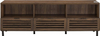 59 Inch Black and Dark Walnut Walker Modern Slatted Wood TV Stand 