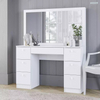 Modern Hollywood Set Gold Dressing Dresser Corner Bedroom Makeup Vanity Table Wholesale With Lights Mirror And Chair