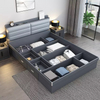 Modern bedroom furniture multifunction storage bed Multifunctional solid wood queen storage soft family bed designer