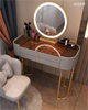 Modern Hollywood Set Gold Dressing Dresser Corner Bedroom Makeup Vanity Table Wholesale With Lights Mirror And Chair