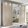 Mdf modern design modular mirrored sliding door wardrobe custom closet