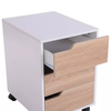 Drawer Rolling Wood File Cabinet with Locking Wheels, Home Office Portable Vertical Mobile Wooden Storage Filing Cabinets