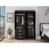 Wardrobe Armoire, With 1 Cabinet 1 Hidden Dresser- Black On The Left Side, A Two-door Cabinet with An Interior Hanging Rod