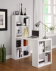 Living Room H Shaped Console Table, 2+1 Desk with A Hutch Bookshelf Cube