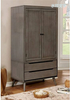 Furniture of America Belkor Mid-Century Modern Wood Armoire in Gray