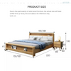 Dabul size of bed modern home furniture solid wood bed frame beds with storage