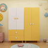 High quality large storage furniture pink color wooden baby bedroom wardrobes
